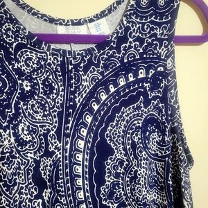 Sigrid Olsen, navy blue shift dress, size M